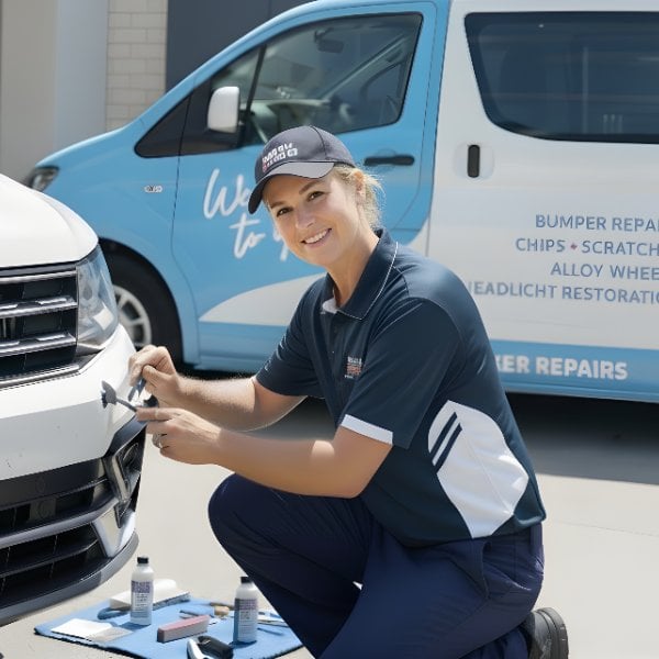 Female technician working professionally