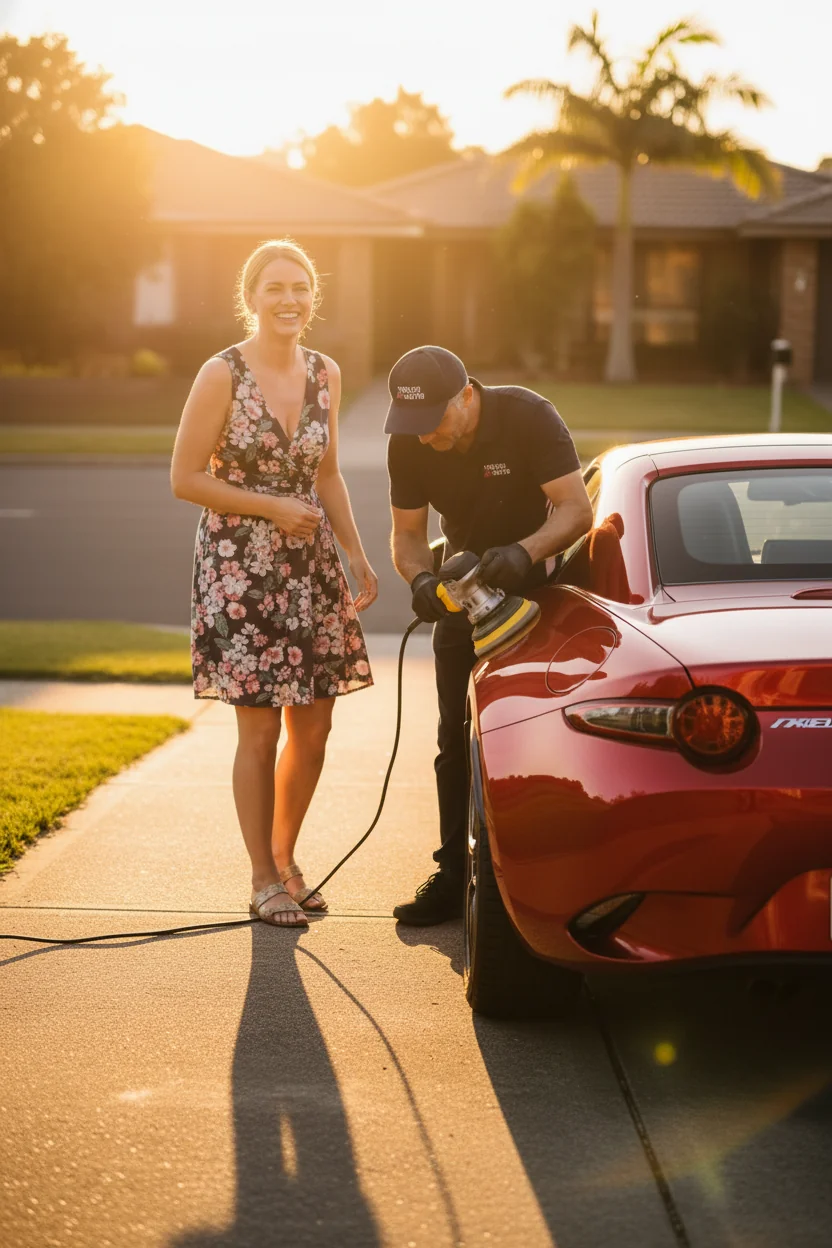 Business owner with Touch Up Guys van